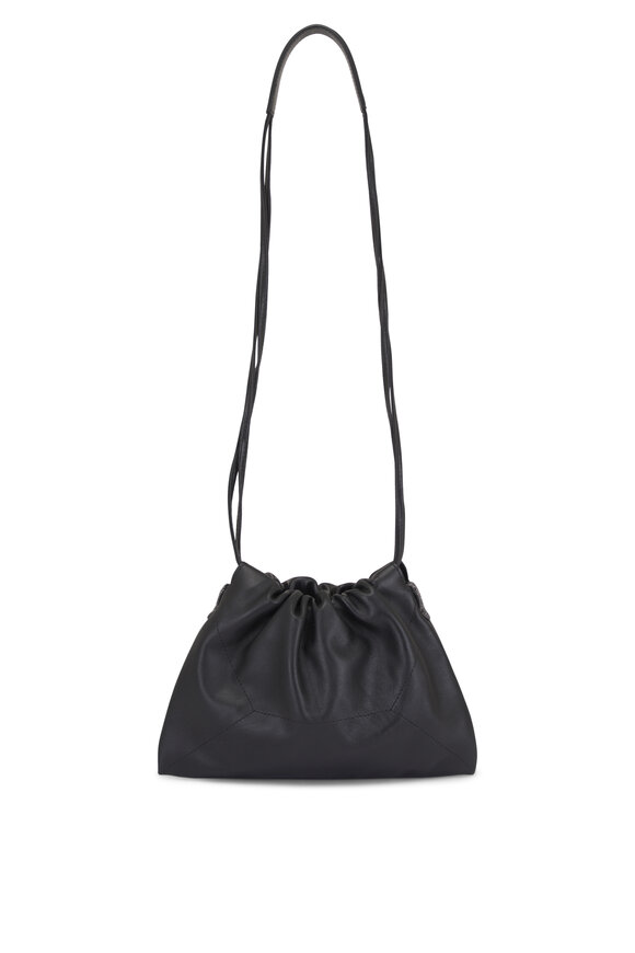 Brunello Cucinelli Black Leather Drawstring Crossbody - view 3