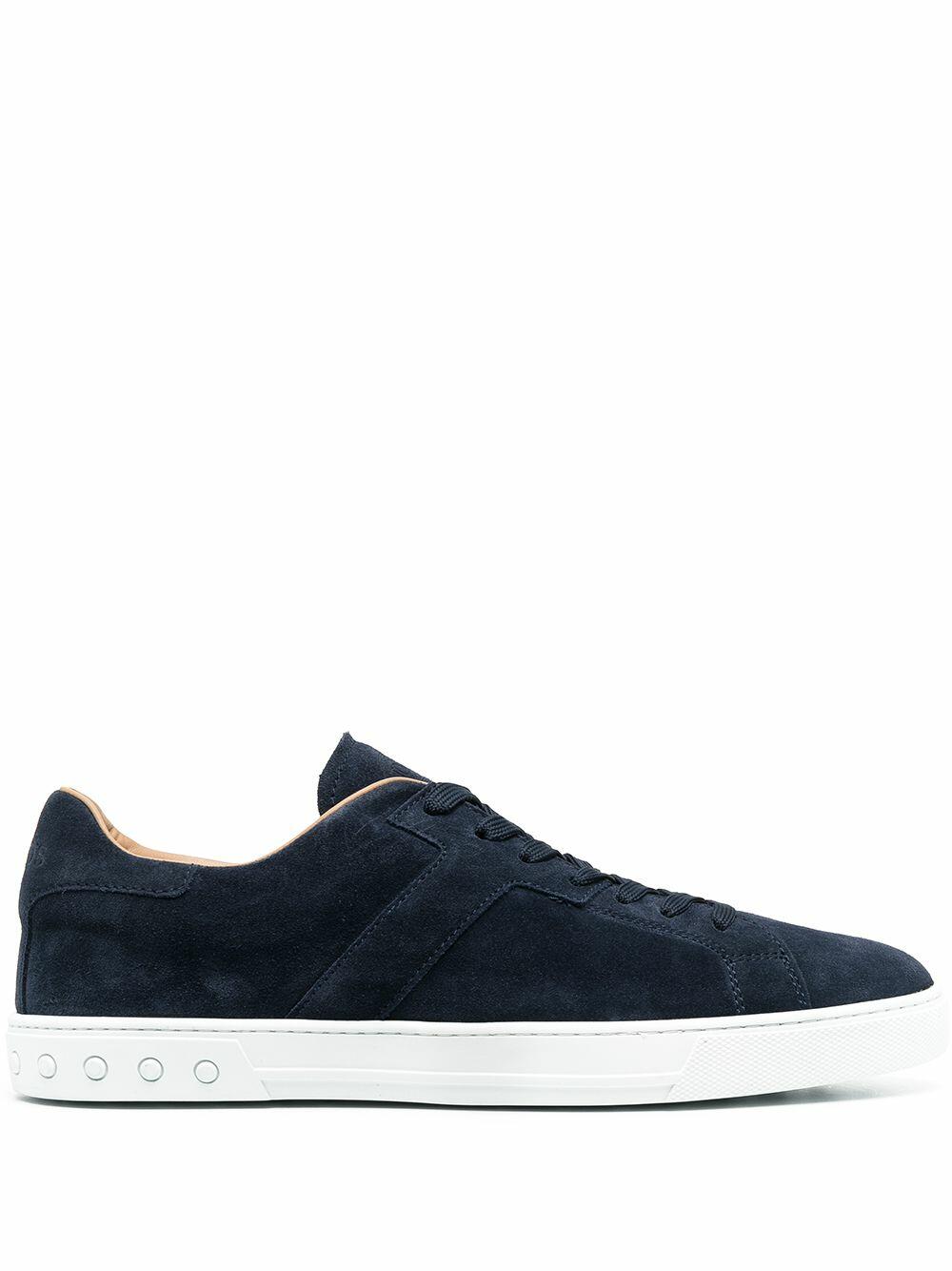 Tod's - Cassetta Navy Suede Sneaker | Mitchell Stores