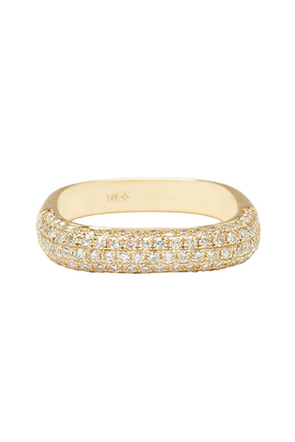 Kai Linz Gold Pave Diamond Square Ring - view 1