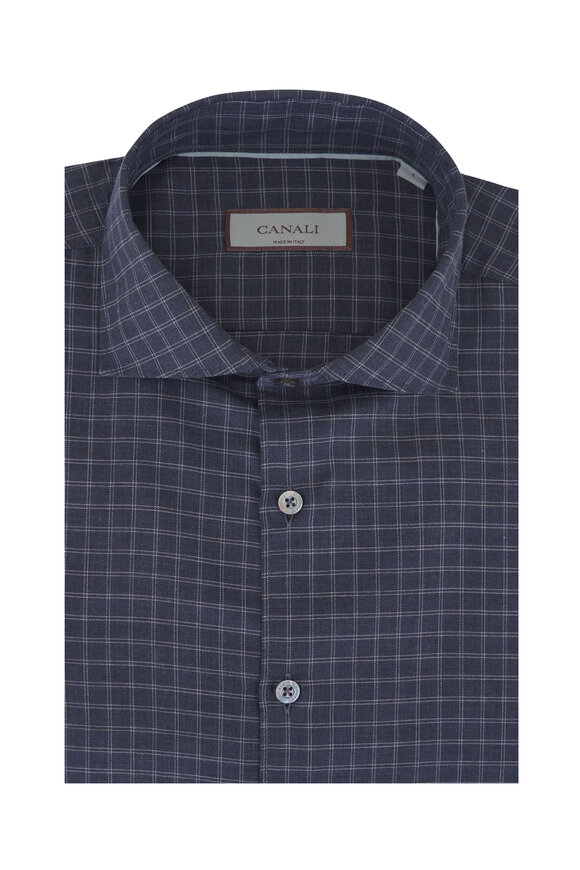 Tom Ford - Blue & White Check Western Shirt | Mitchell Stores