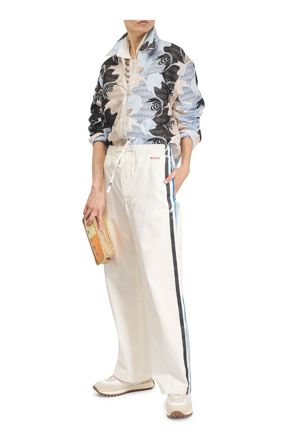 Marni White Gabardine Track Pant - view 2