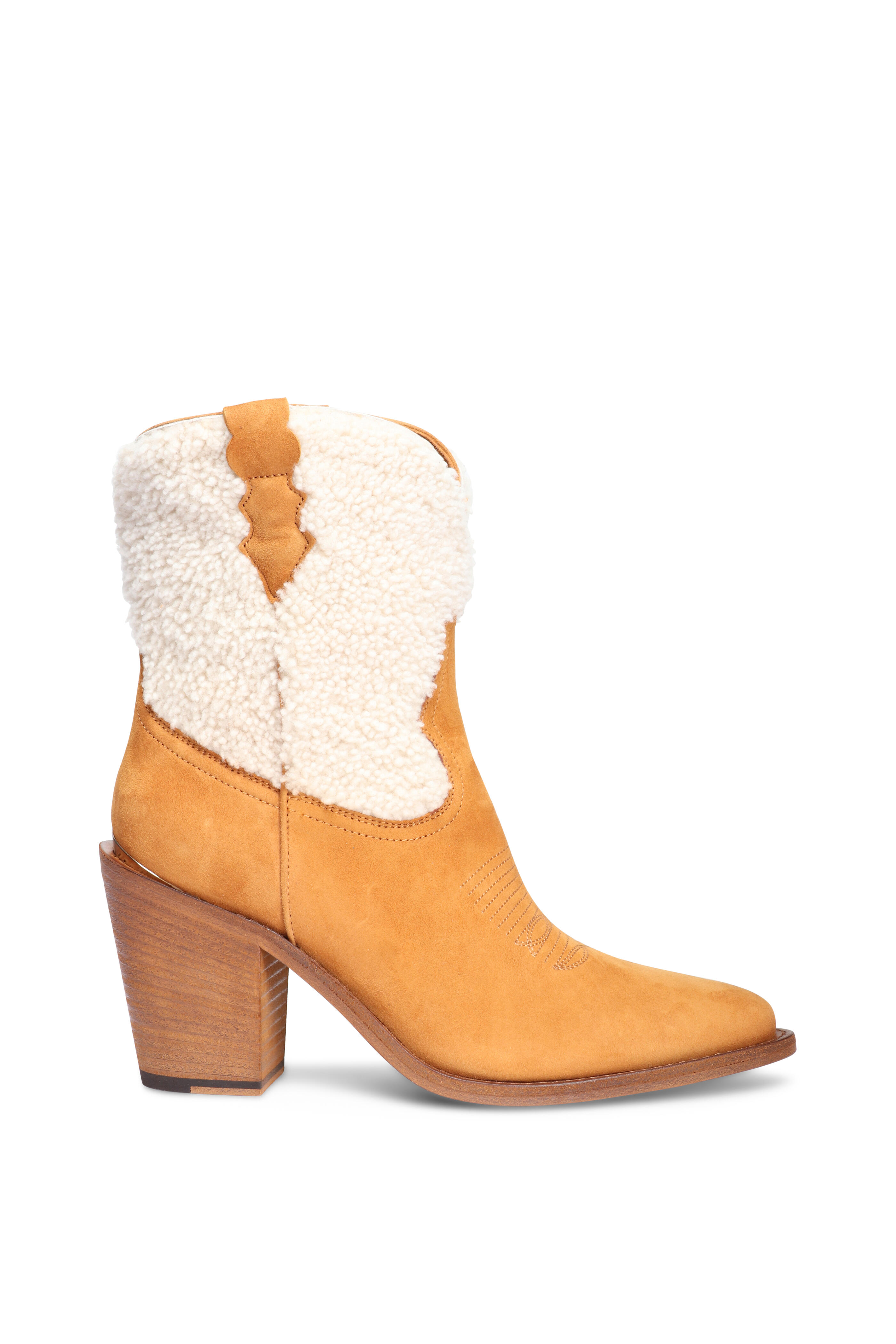 Partlow - Donna Cuoio Shearling Short Cowboy Boot