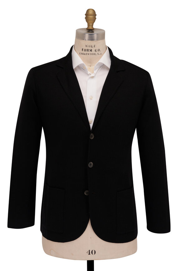 Maurizio Baldassari Black Wool Knit Swacket - view 2