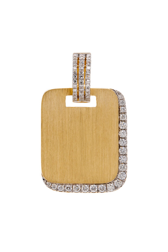 Bridget King 14k Gold White Diamond Shadow Pendant - view 1