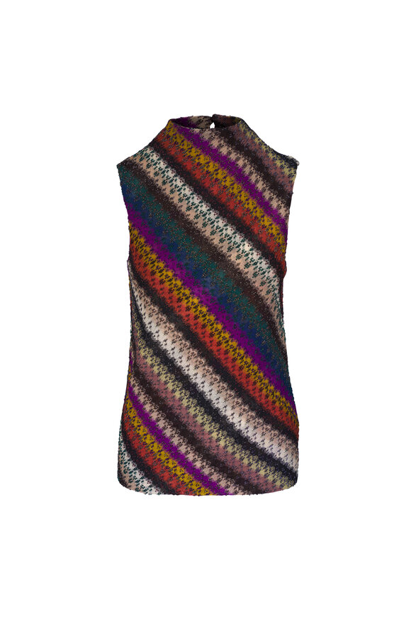 Missoni Purple Multi Metallic Knit Top