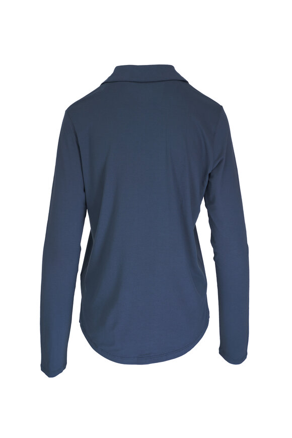 Majestic - Blue Soft Touch Relaxed Button Down Top