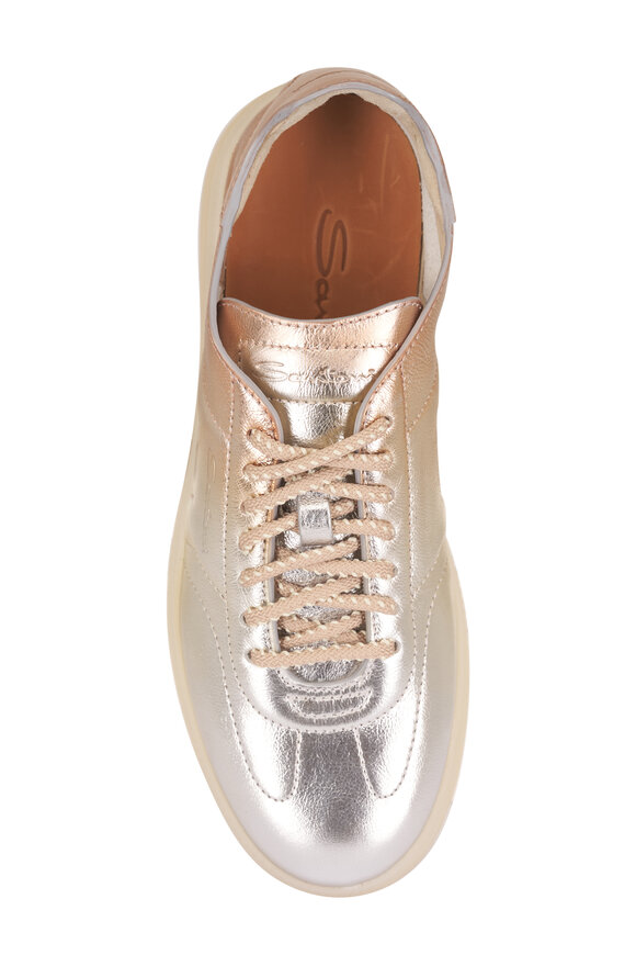 Santoni Olympic Rose Gold Leather Sneaker - view 3