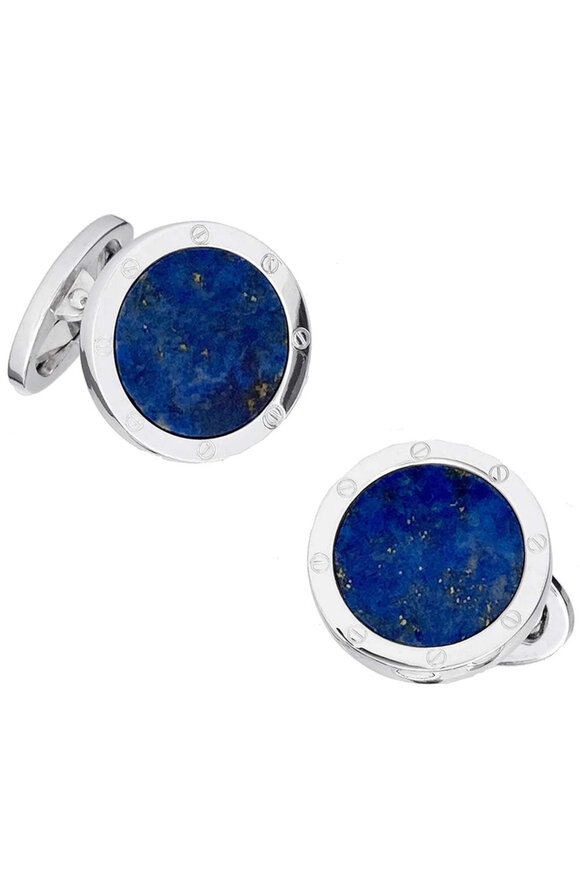 Jan Leslie Sterling Silver Lapis Cufflinks - view 2