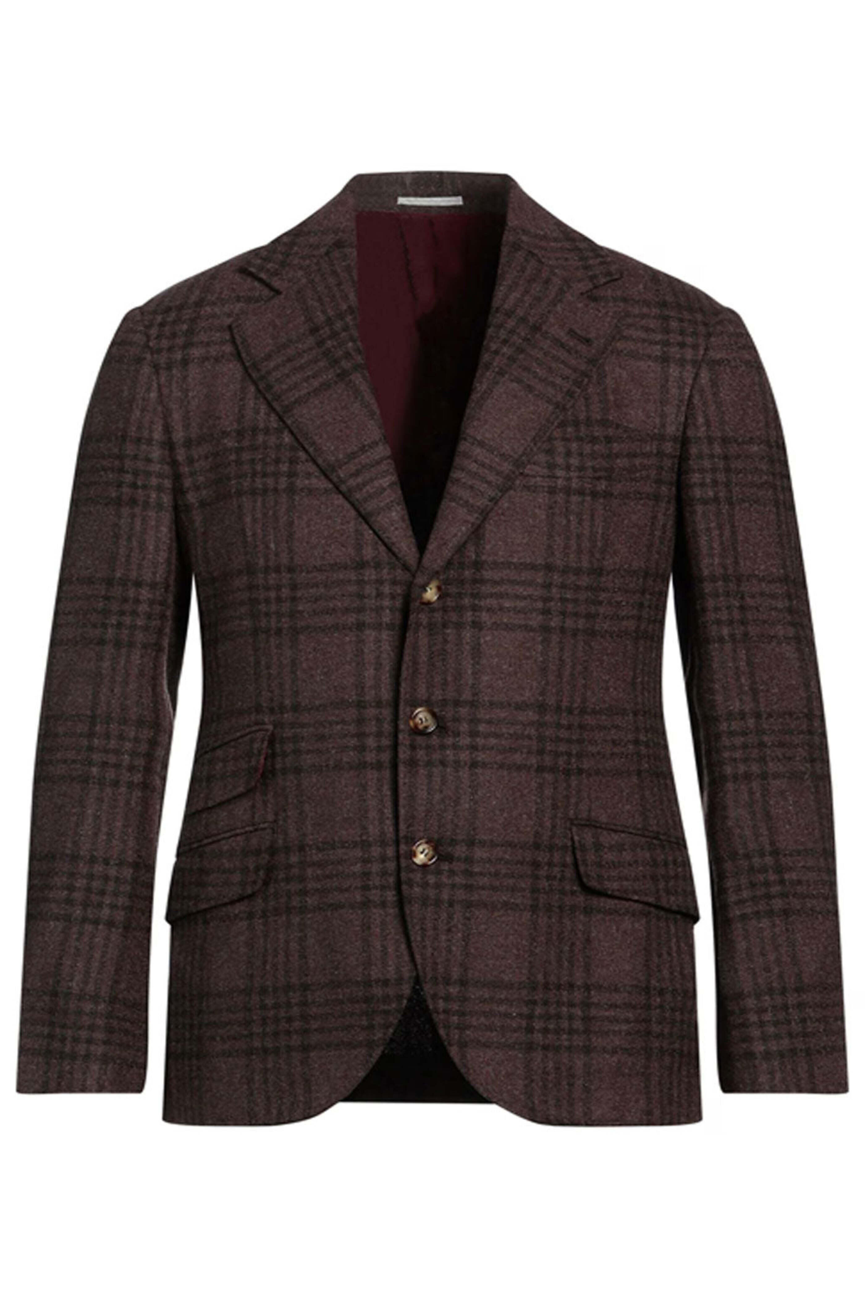 Brunello Cucinelli - Brown Plaid Nested Suit Jacket