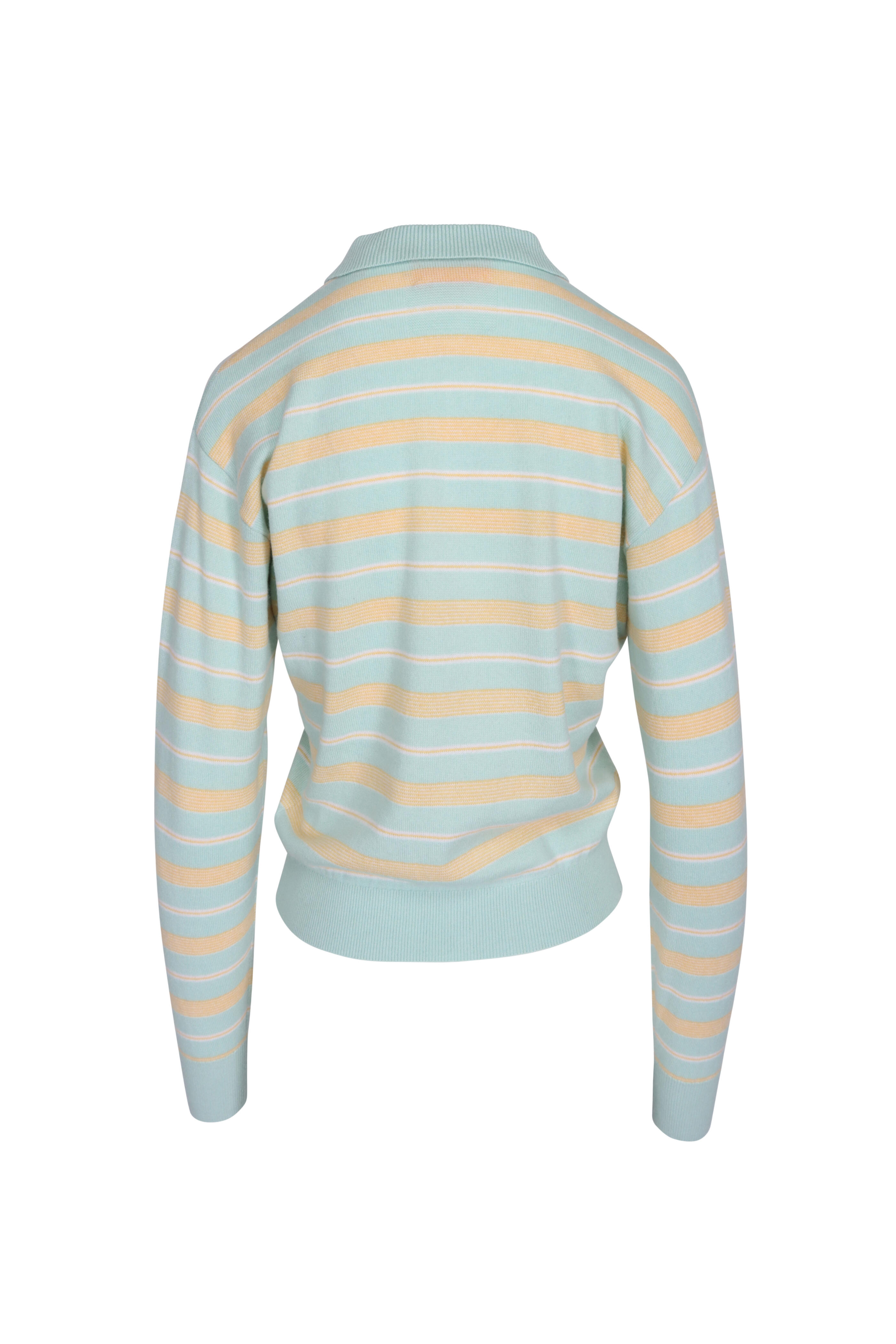Guest in Residence - Collegiate Seaglass Stripe Polo Shirt