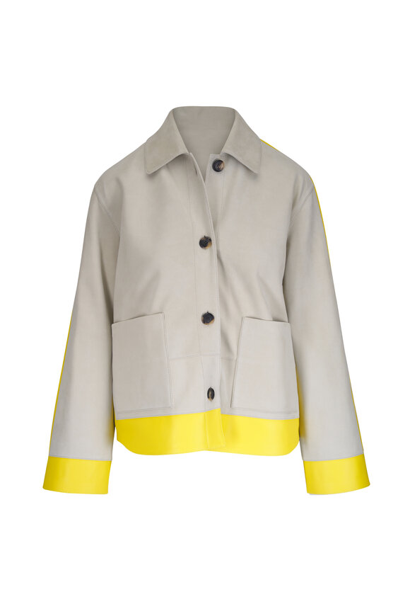 Loewe Turn-Up Colorblock Suede Jacket - view 1