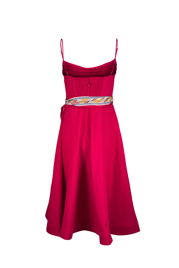 Zimmermann Rebellion Red Tuck Midi Dress - view 3