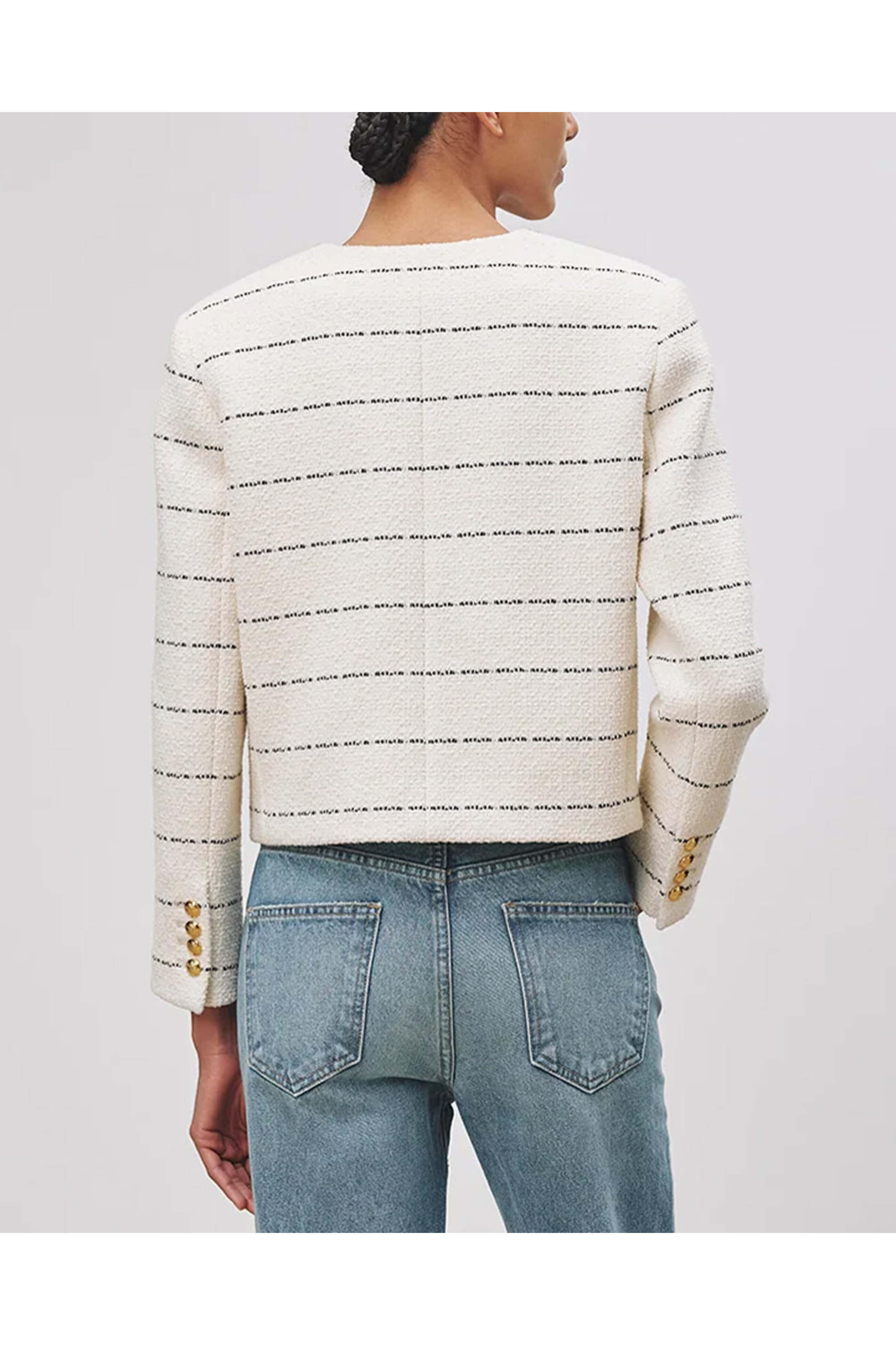 Nili Lotan - Black and Ivory Stripe Paige Jacket