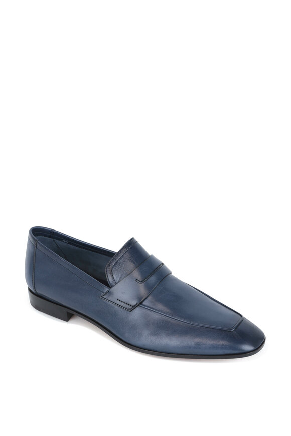 Berluti - Lorenzo Rimini Navy Blue Kangaroo Leather Loafer