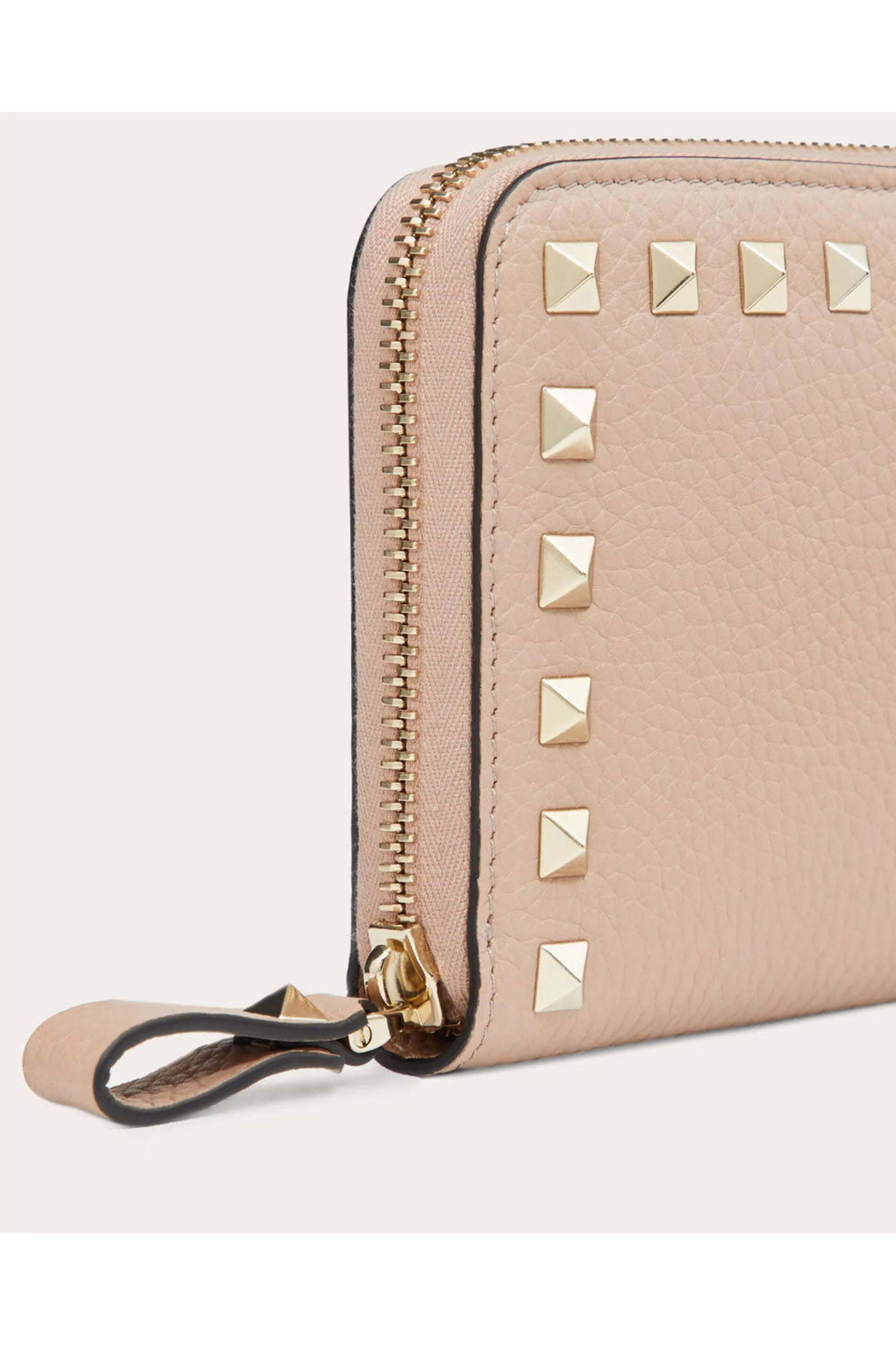 Valentino Garavani - Rockstud Zip Around Wallet in Poudre