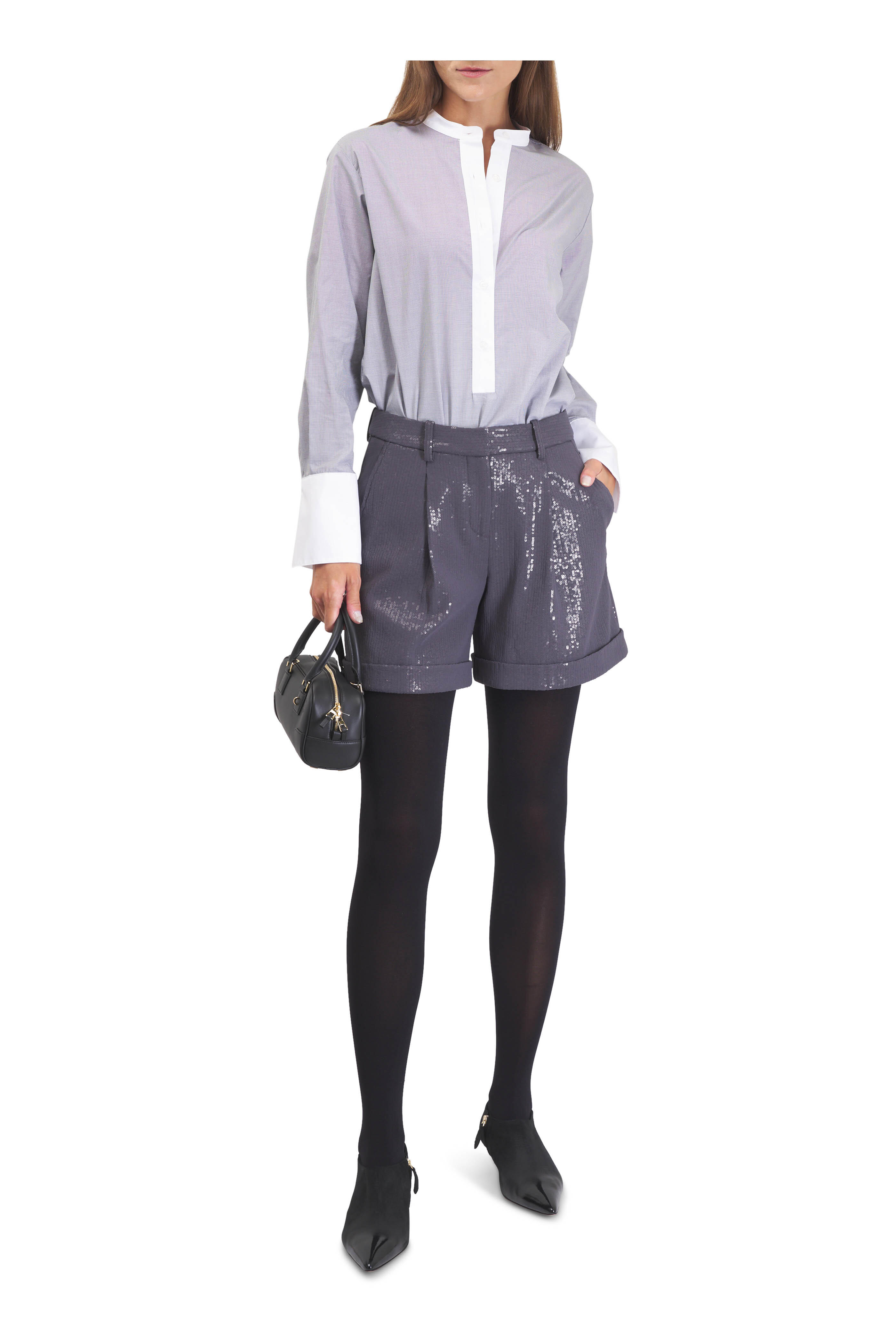 TWP - Cisco Beach Graphite Sequin Shorts