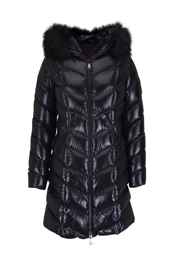 Moncler - Avocette Black Long Down Jacket | Mitchell Stores