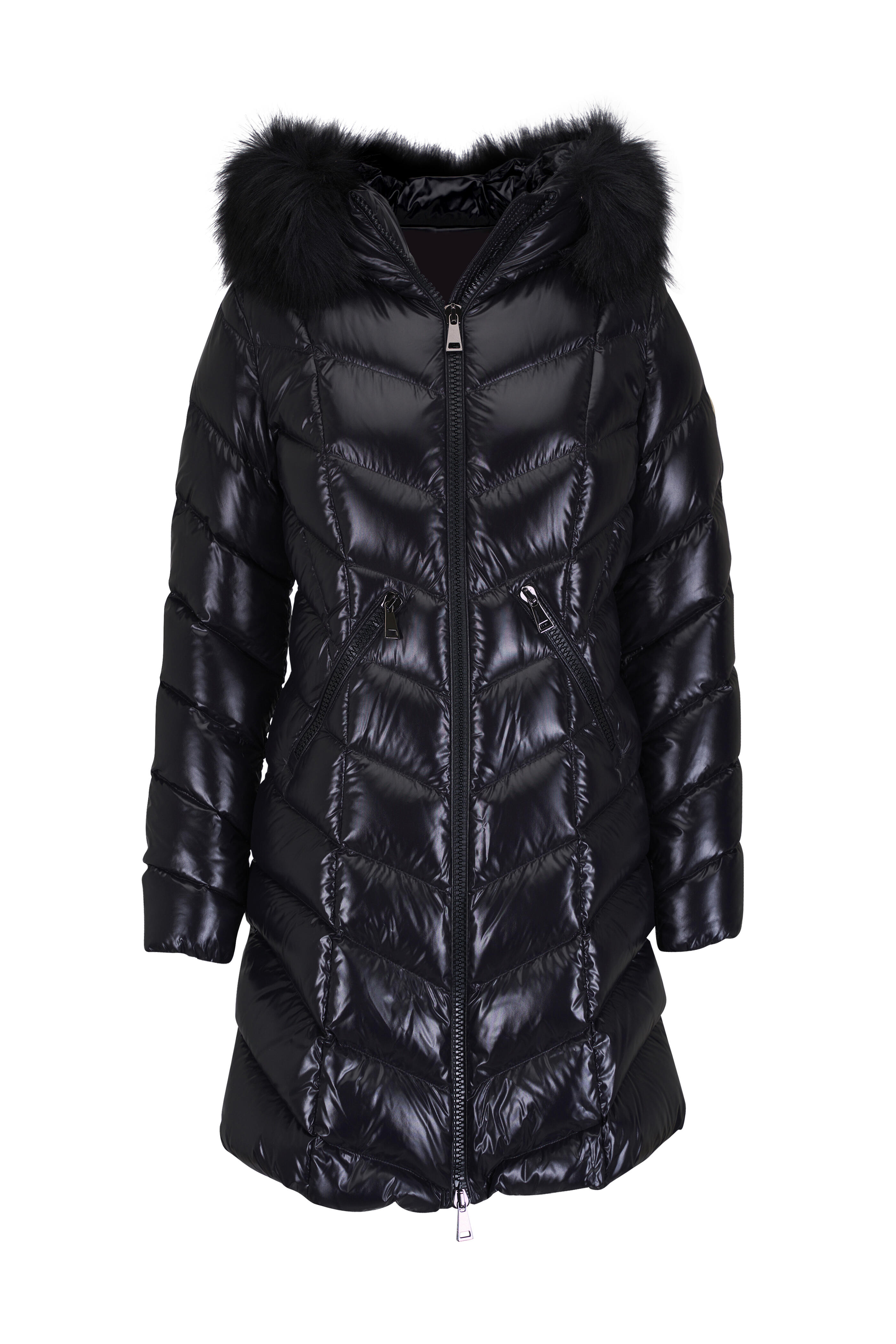 MONCLER フルマラス　ブラック　リアルファー　size0 Moncler - Fulmarus Black Hooded Long Down Jacket