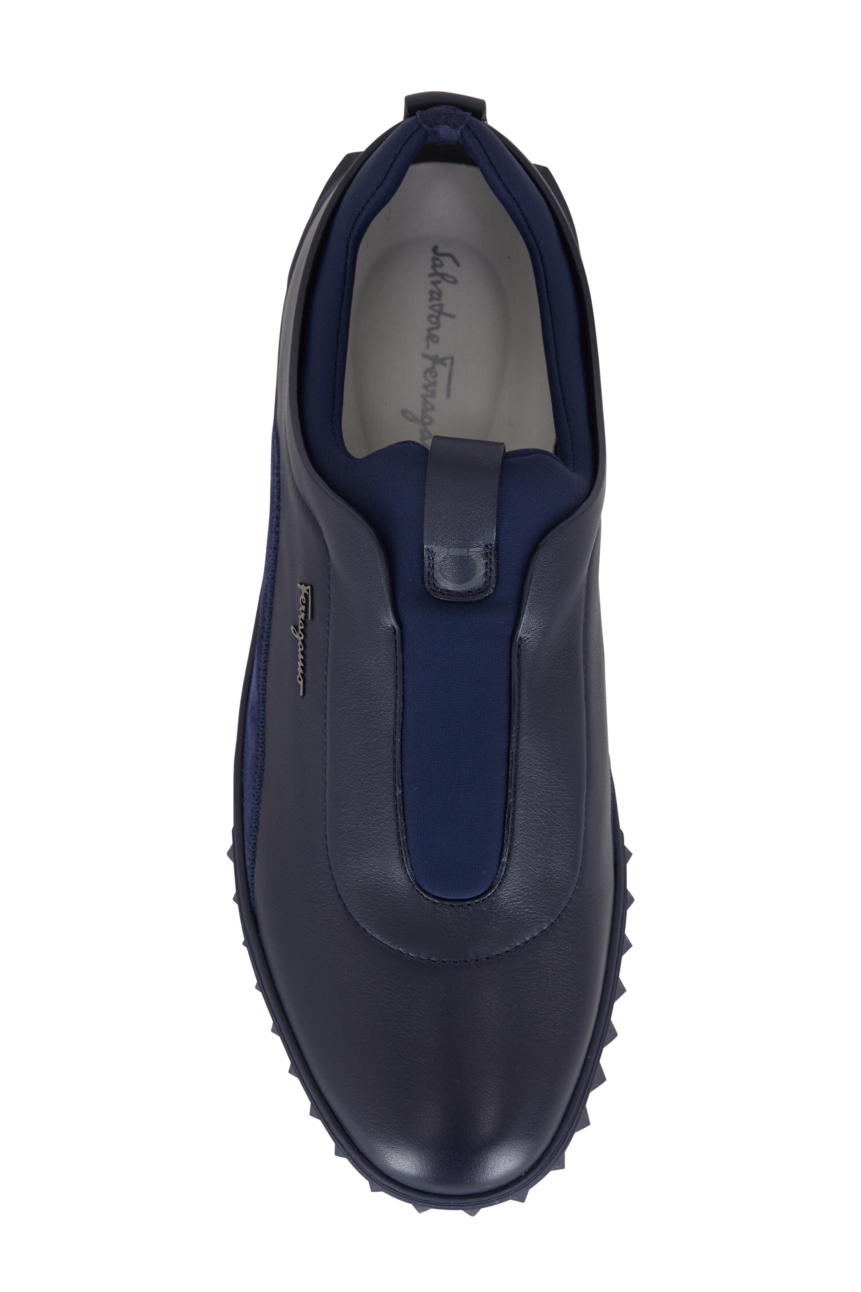 Salvatore Ferragamo Navy Leather Slip-Ons FERRAGAMO Footwear | Navy blue Men main image 3