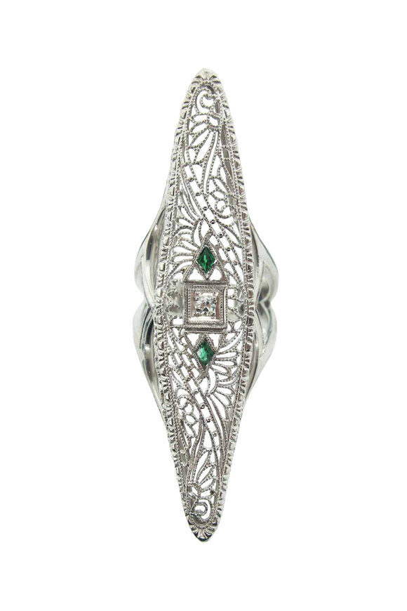 Loree Rodkin Medium Art Deco Marquis Lacy Ring