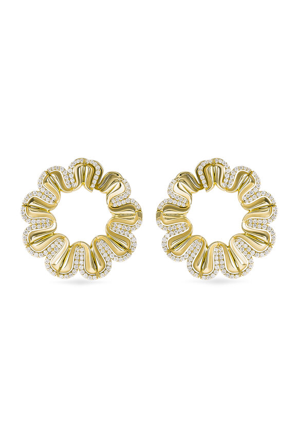 Miseno 18k Yellow Gold Diamond Arco Earrings