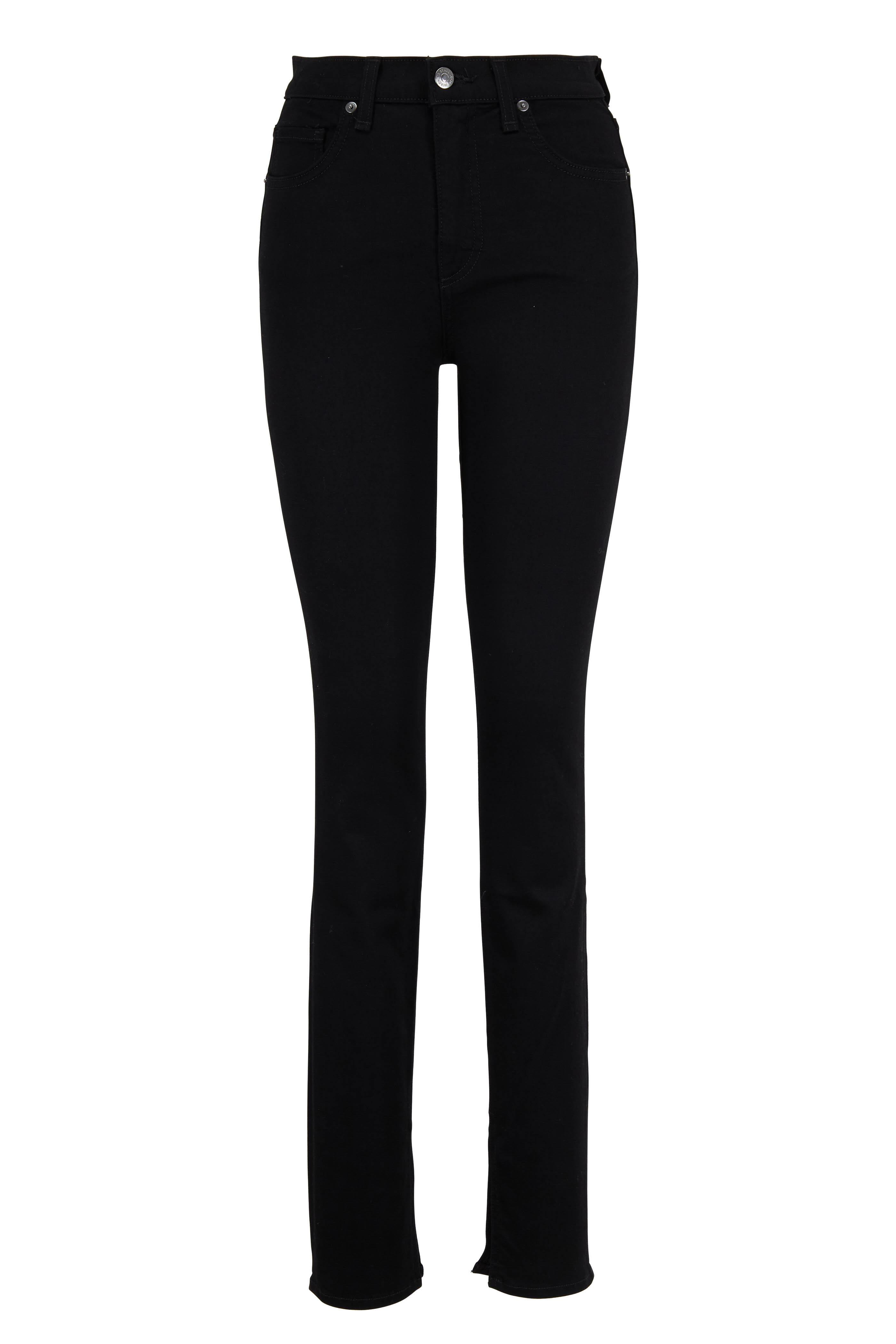 Veronica Beard - Kate Black High-Rise Split Hem Skinny Jean