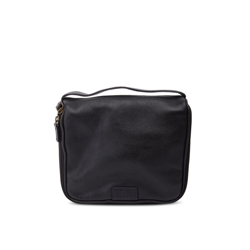 Moore & Giles Black Leather Messenger Bag Mitchell Stores