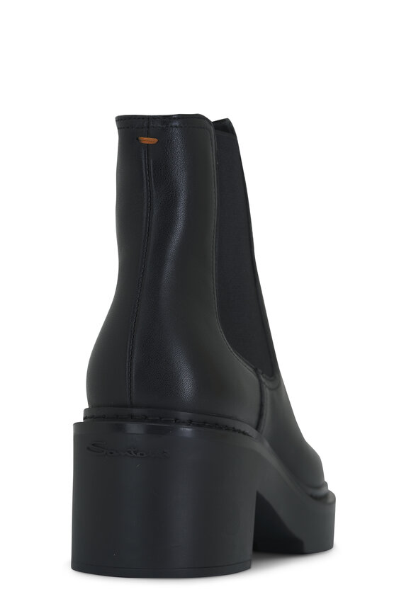 Santoni - Colette Black Leather Short Boot