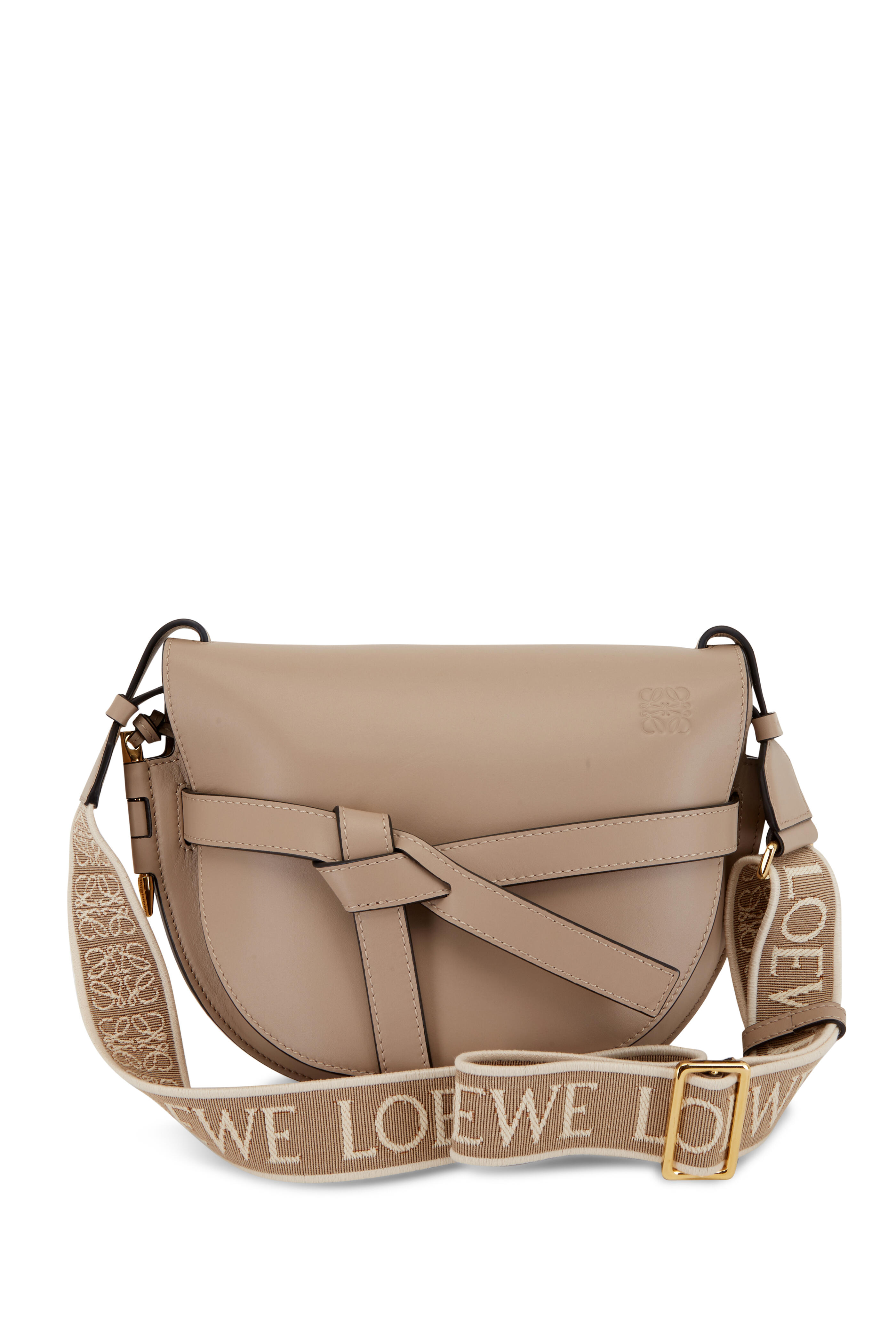 Loewe Gate Top Handle Mini Bag in Light Oat & Soft White