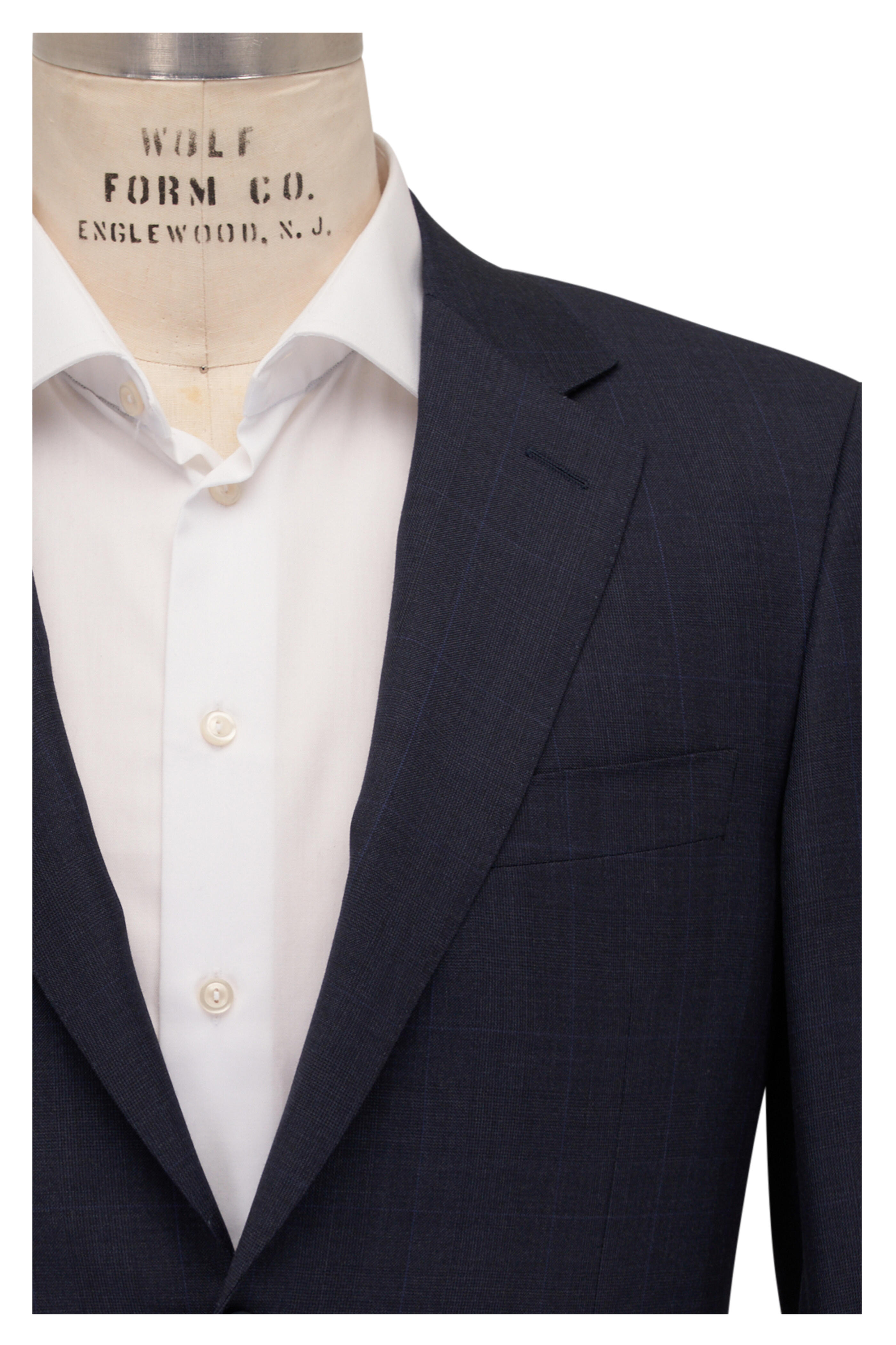 Canali - Siena Medium Blue Tonal Plaid Wool Suit