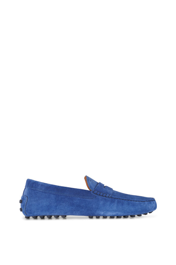 Tod's Mocassino Blue Suede Penny Loafer - view 3
