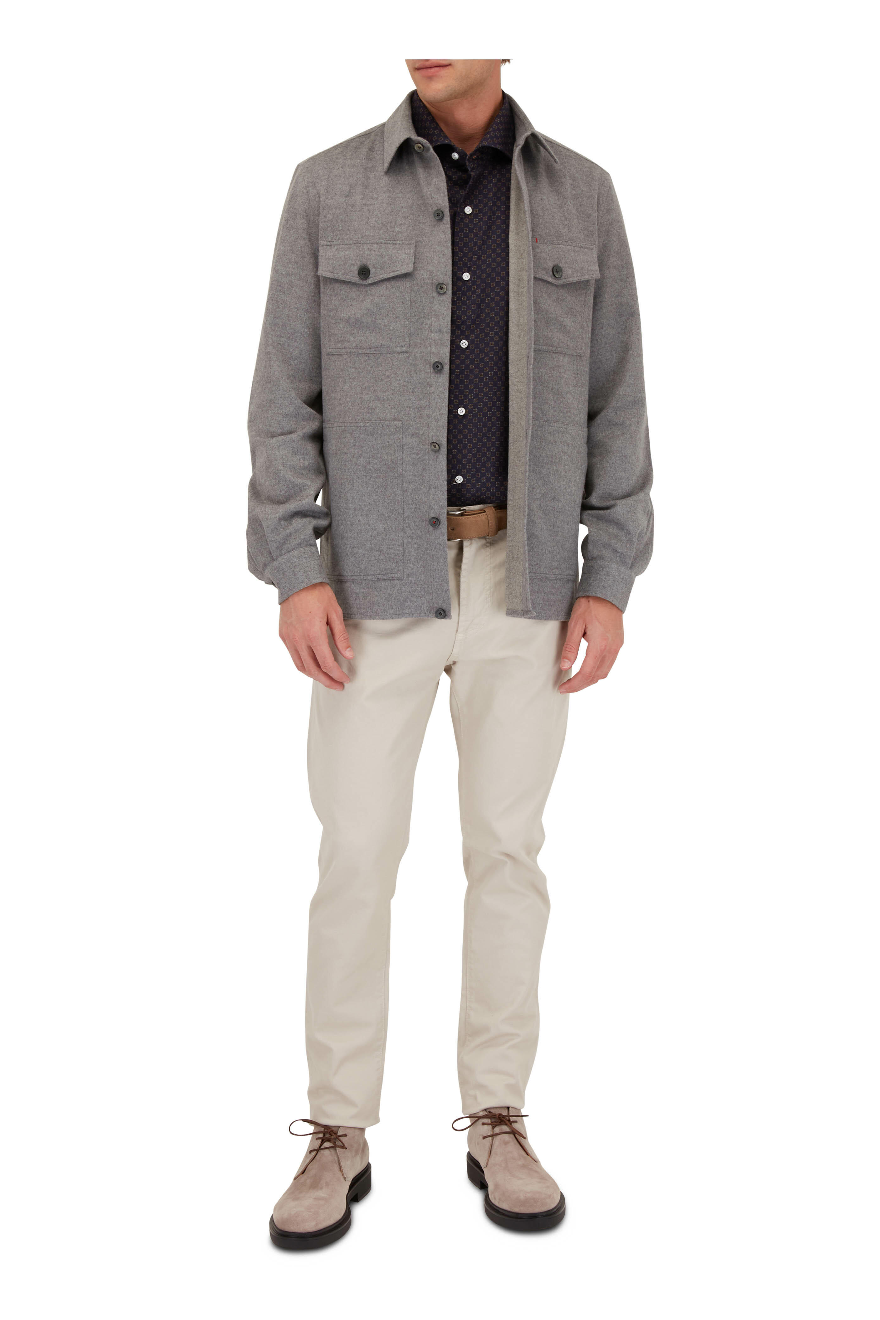 Isaia - Charcoal Melange Overshirt