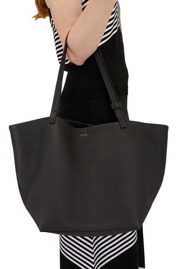 The Row - Park Tote Three Black Leather Tote