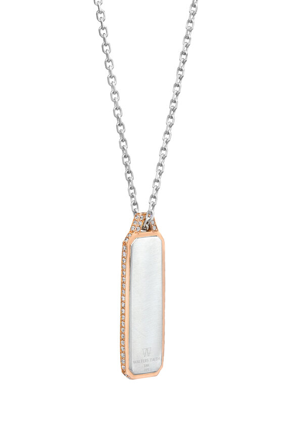 Walters Faith - Carrington Two Tone & Diamond ID Tablet Necklace