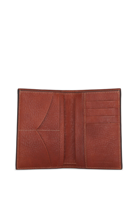 Brunello Cucinelli - Brown Grained Leather Card Holder