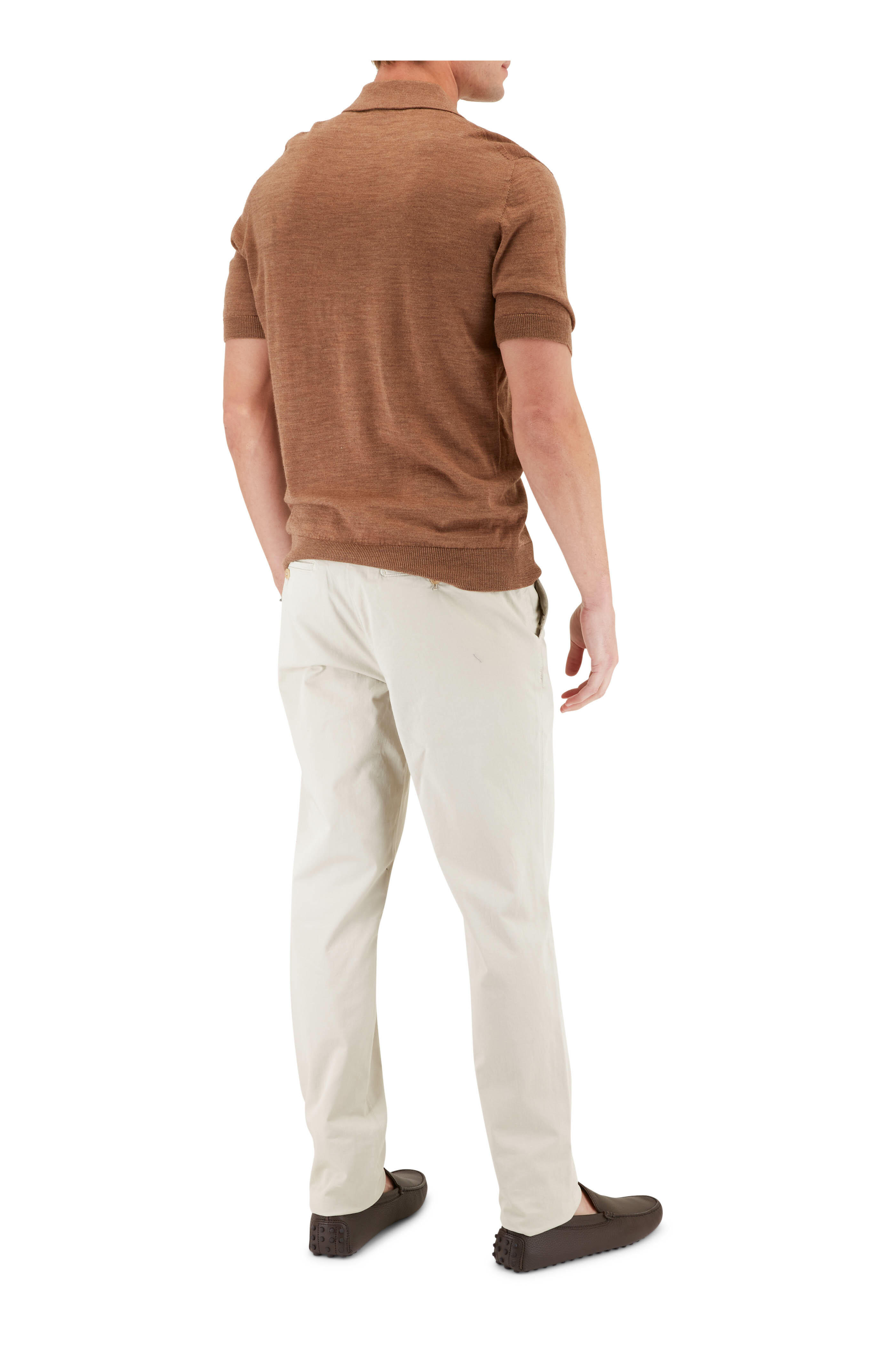 Atelier Munro - Chestnut Extra Fine Merino Wool Polo