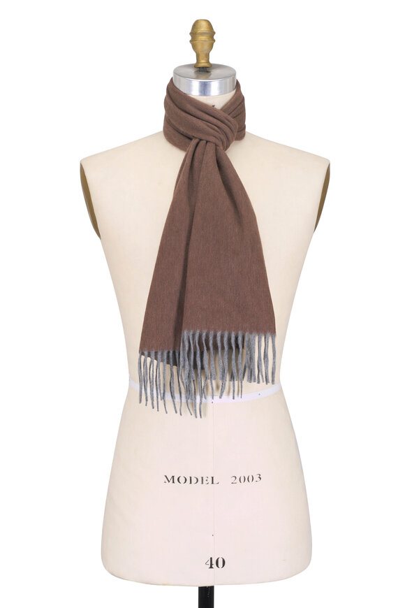 Alex Begg Aaran Brown Cashmere Scarf - view 2