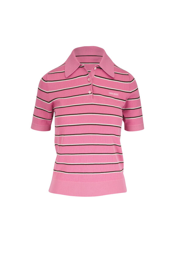 Miu Miu Rose Stripe Polo