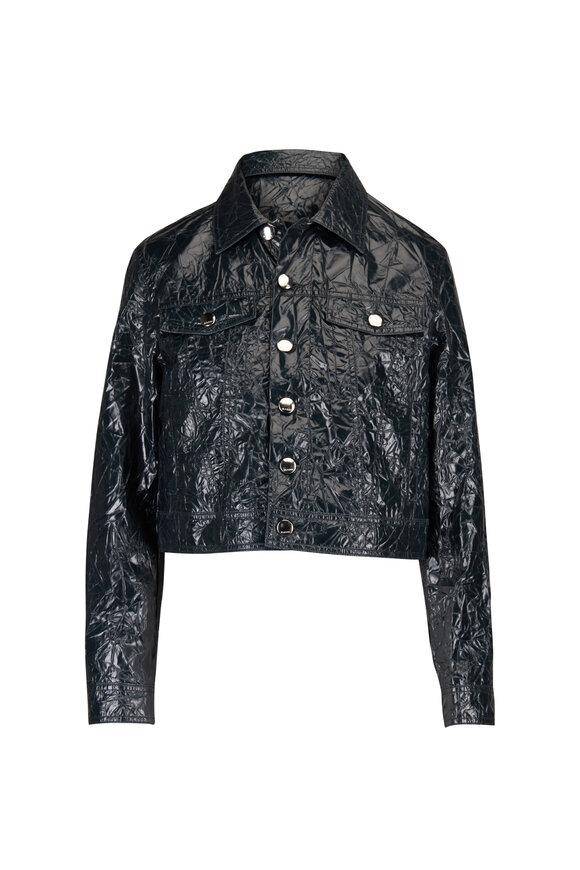 Marni Dark Petrol Crinkled Taffeta Jacket - view 1