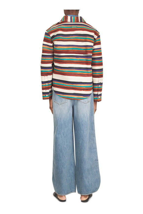 Loewe Multicolor Stripe Leather Overshirt - view 4