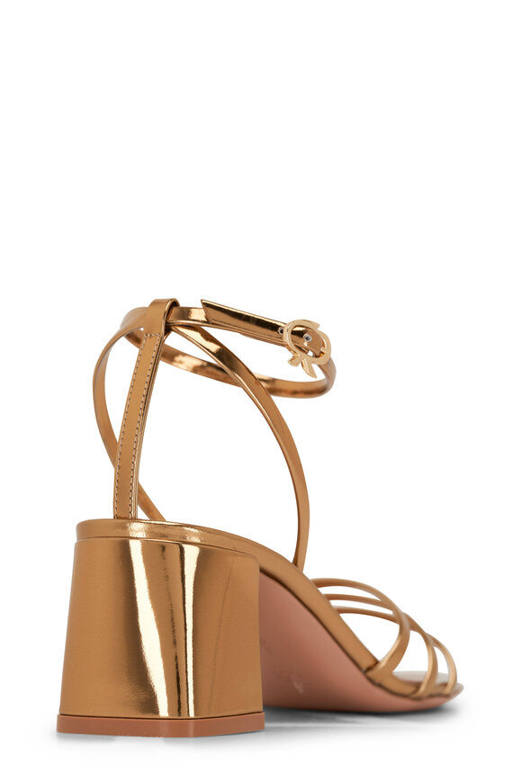 Gianvito Rossi - Brielle Gold Metal Mekong Strappy Sandal, 55mm 