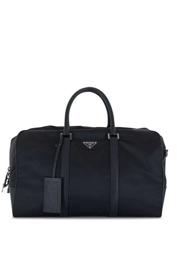 Prada - Black Re-Nylon & Saffiano Leather Duffle Bag 