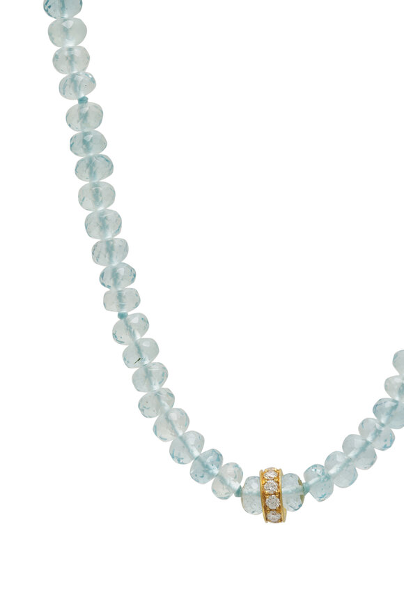 Caroline Ellen - Faceted Aquamarine Bead Necklace