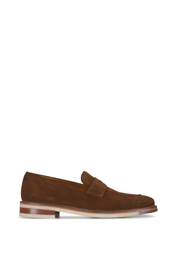 Martin Dingman Tuscan Brown Suede Penny Loafer - view 3