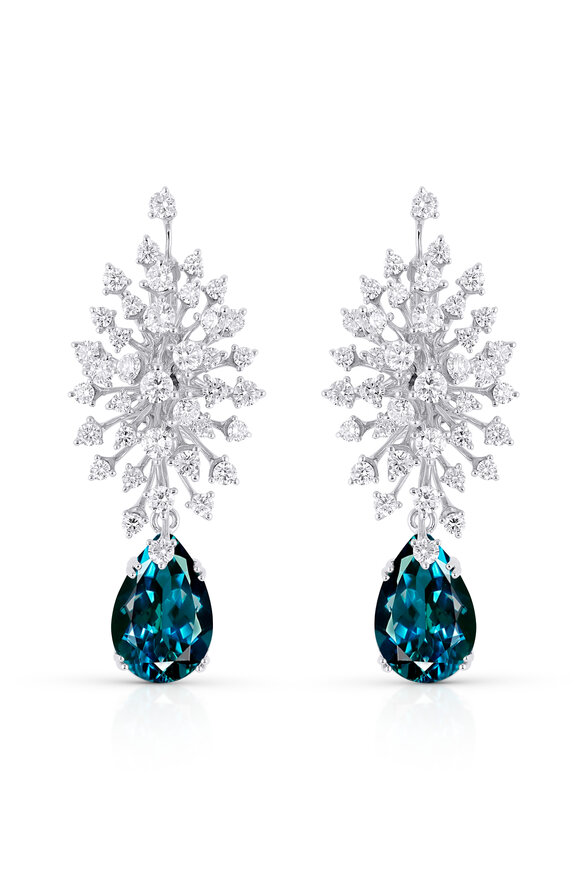 Hueb - Luminous Diamond & Blue Topaz Earrings