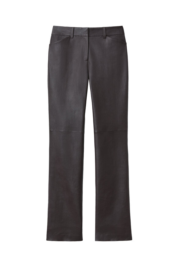 Lafayette 148 New York Bond Truffle Stretch Leather Pant - view 1