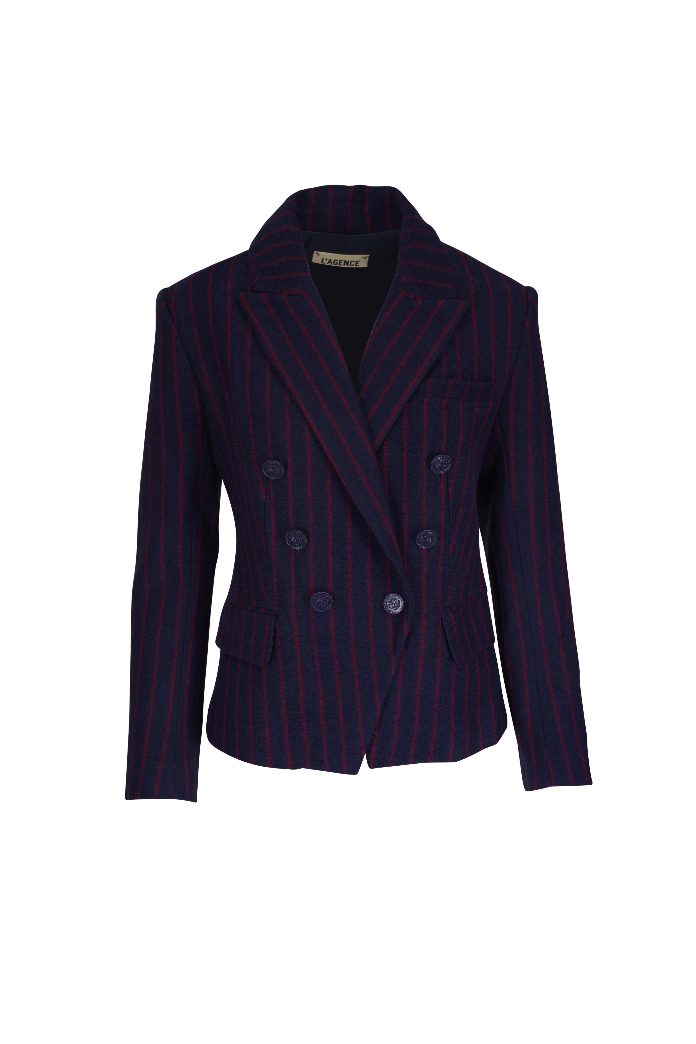 L'Agence - Kenzie Midnight & Red Pinstripe Blazer