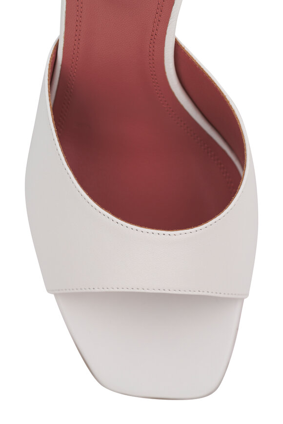 Amina Muaddi - Lupita White Nappa Leather Sandal, 70mm