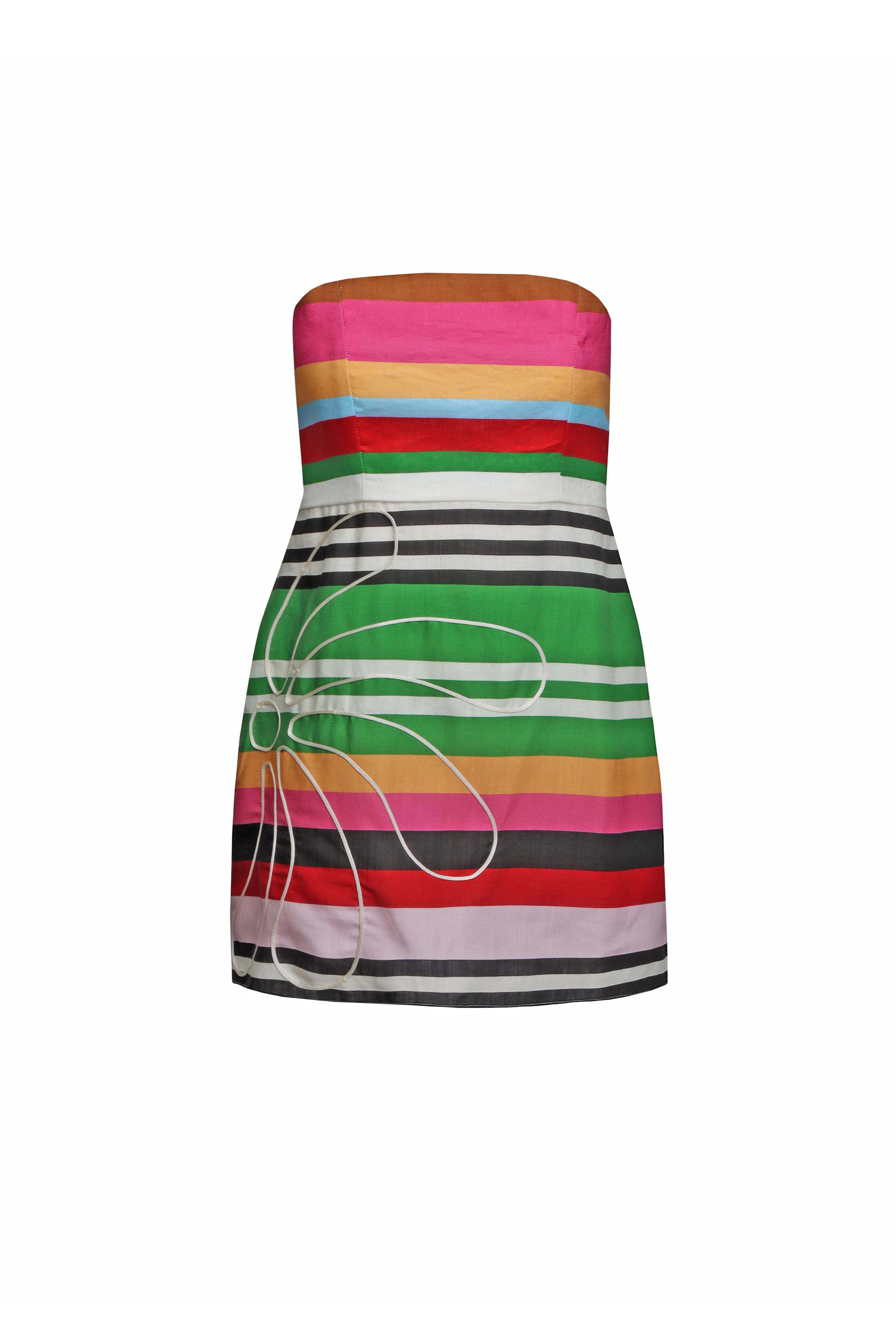 Cala De La Cruz - Roma Multicolor Stripe Mini Dress