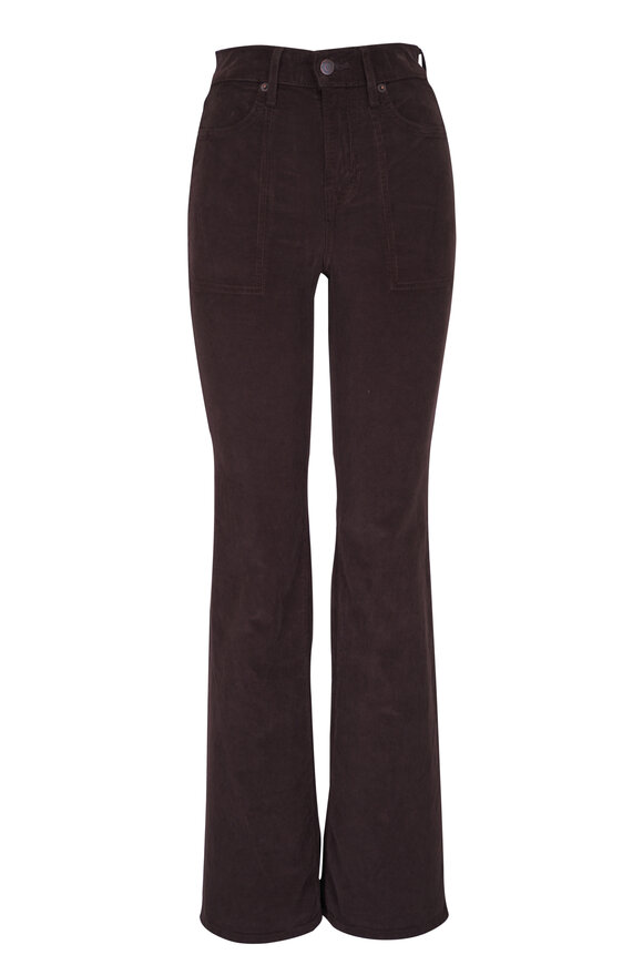 Veronica Beard Crosbie Dark Chocolate Corduroy Wide Leg Pant